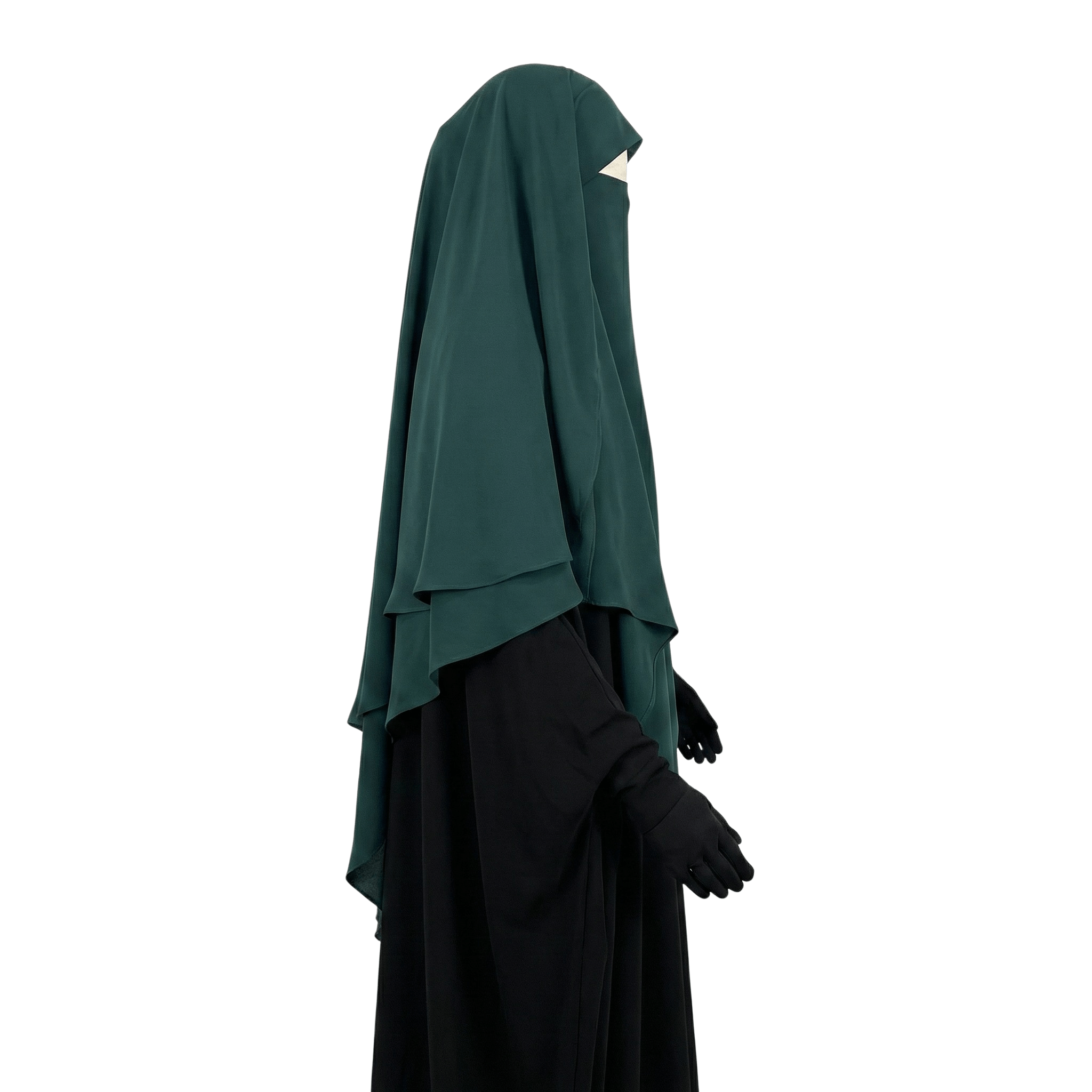 Green 3 Layer Khimar on a white background