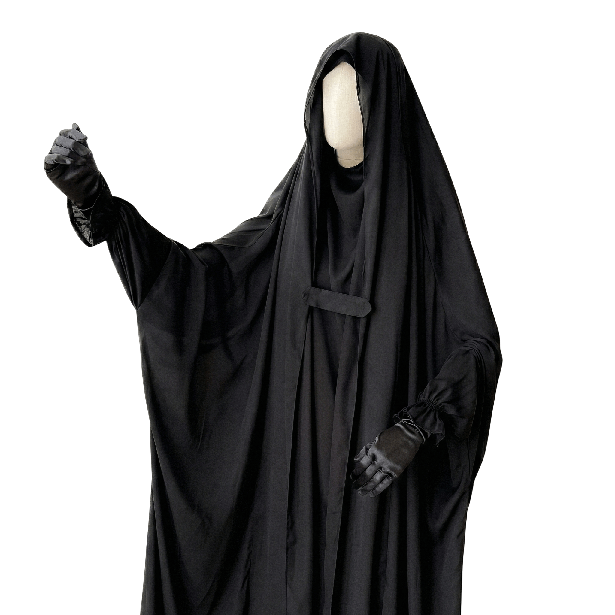 Saudi Jilbab on a mannequin against a white background